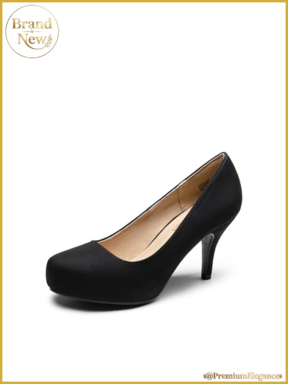 Women's Low Platform Stiletto Heels Almond Toe Pumps 3 Inch
